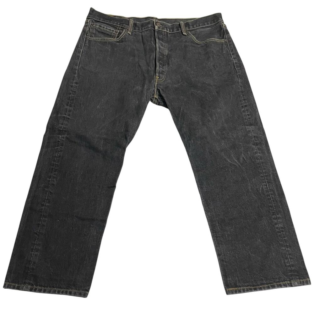 Levis 501 Jeans Mens Size 38 Black Regular Straight Leg Button Fly Denim Jeans
